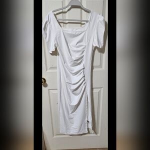 Shein square neck ruched dress